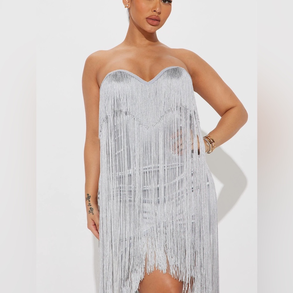 Silver Fringe Dress